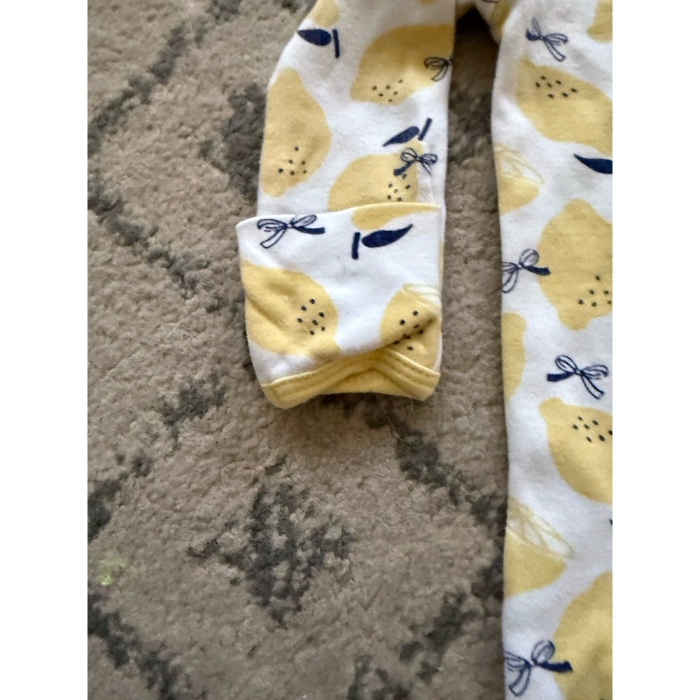 Magnetic Me 100% Cotton White Yellow Lemon Footie One-Piece Newborn 5-8 lb - Picture 6 of 7